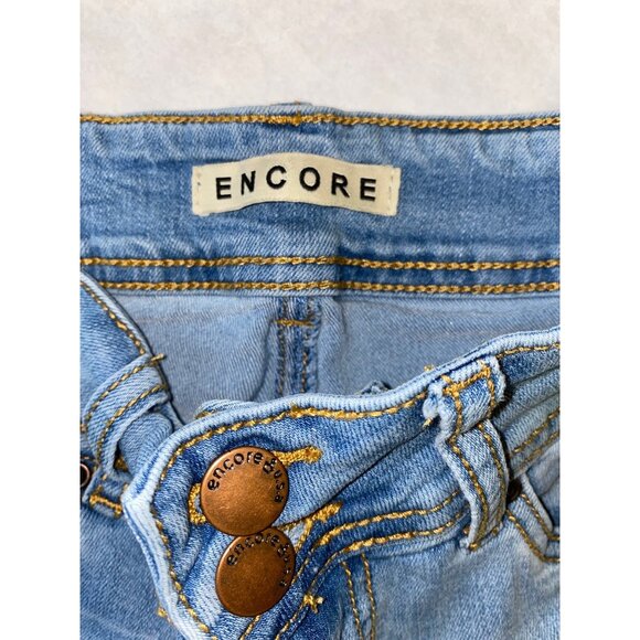 Encore Womens Distressed Light Wash Denim Jeans Size 0 - Picture 3 of 6